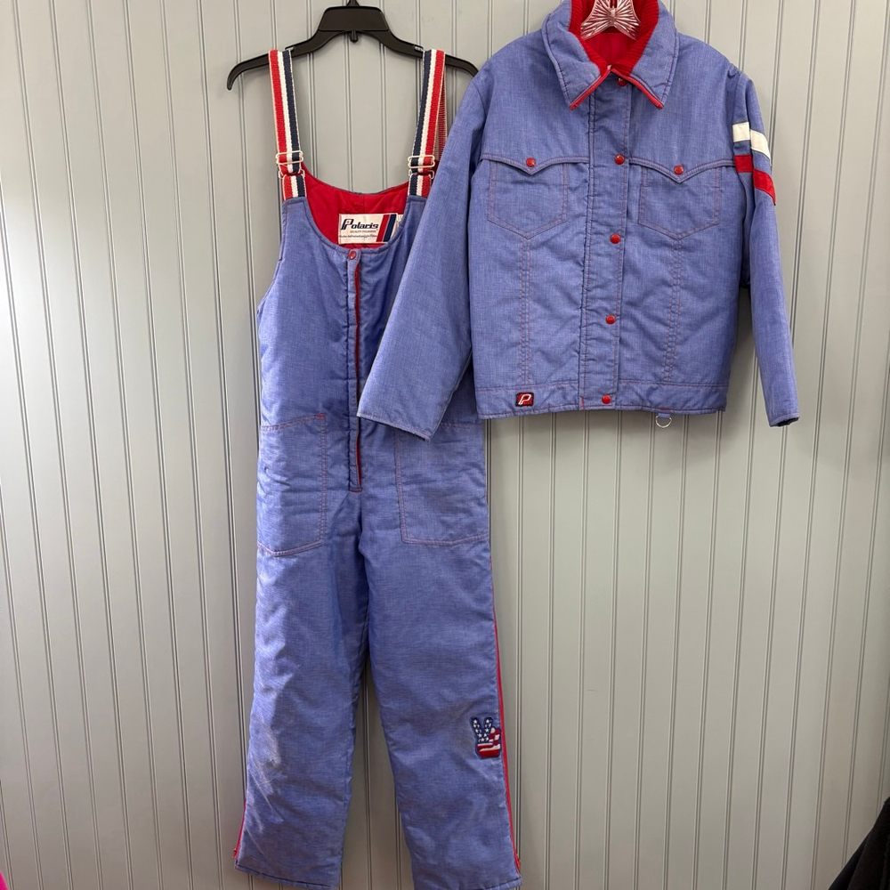 VTG Polaris Blue & Red Ski & Snowboard Jacket & Bibs Set